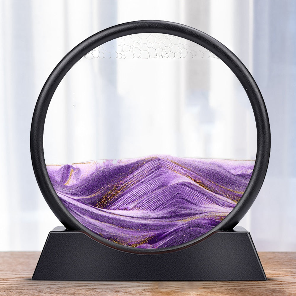 Bewegliche Sandkunst Rundes Glas 3D Sanduhr
