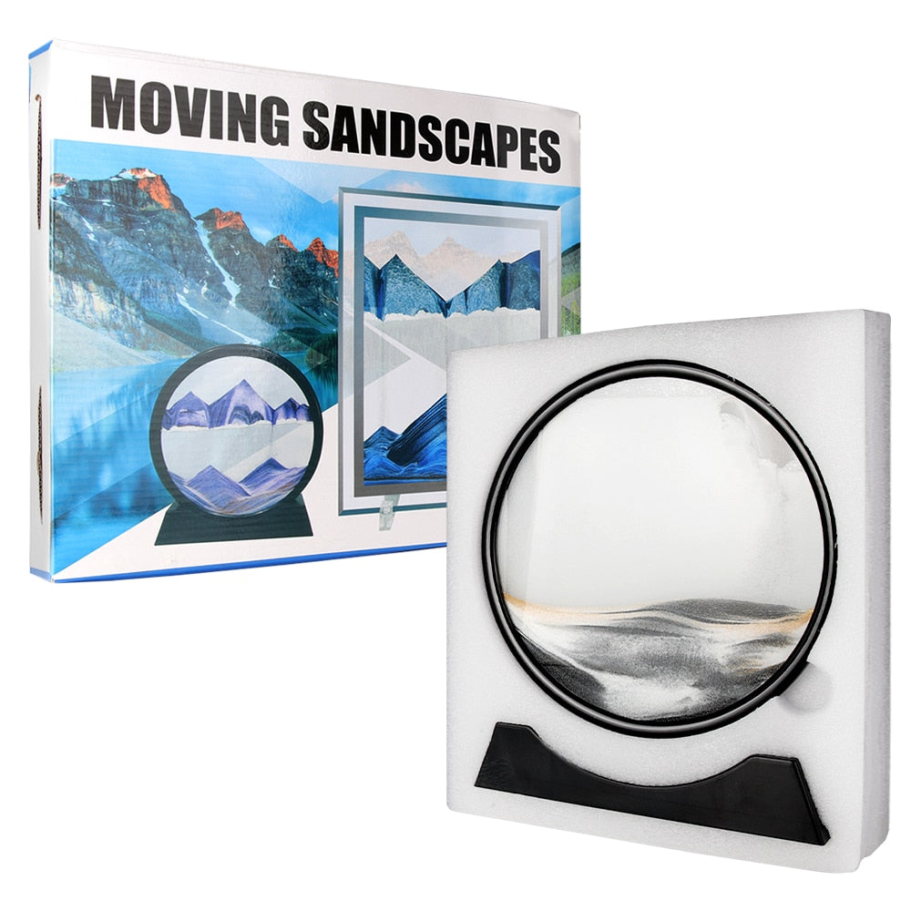 Bewegliche Sandkunst Rundes Glas 3D Sanduhr